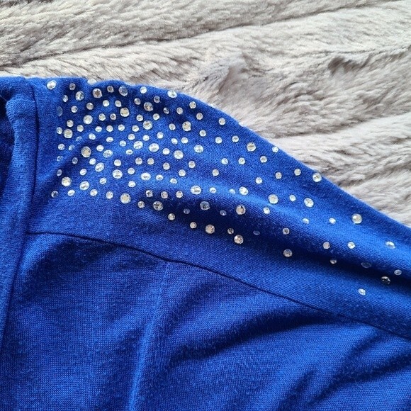 Venus Sparkle Shoulder Top - Blue - Picture 3 of 9